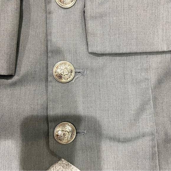 JK Uniform Suit: Lapel Collar Crop Blazer / Vest / High Rise Pleated Skirt - Picture 5 of 6